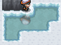 The player skates on ice while having a fuzzy reflection.